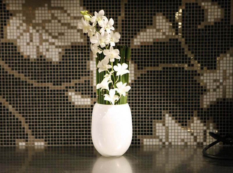 Mosaic Tile Kitchen Back Wall Floral Design Ideas