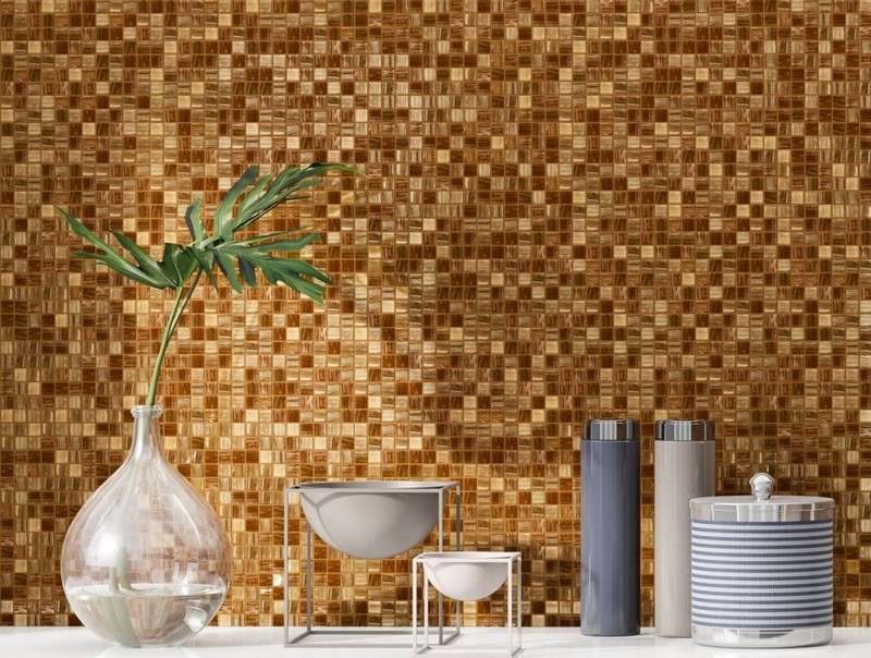 Mosaikplattor-kök-stänkskydd-guld-brun-gradient