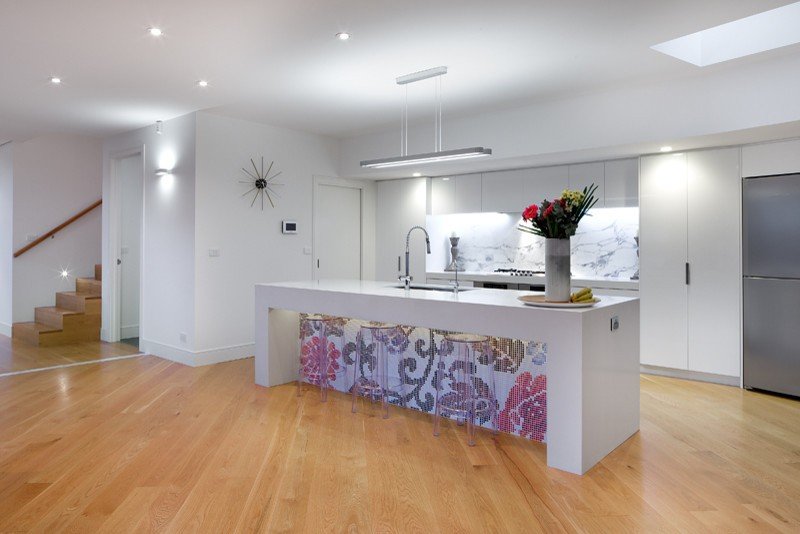 Mosaic Tile Kitchen Island Floral Design Ideas