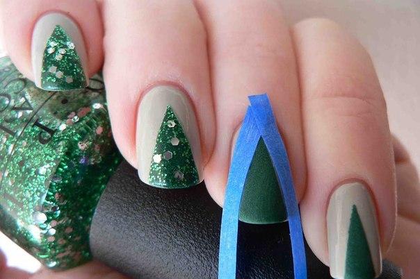 julgran nagel design klistermärke glitter partiklar