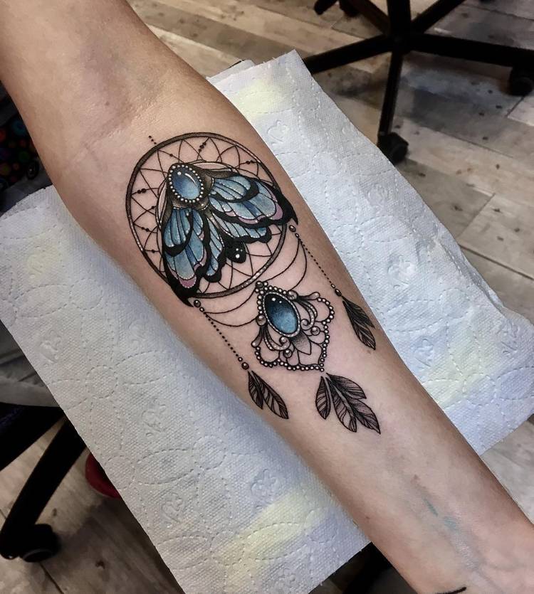 tattoo moth moth dreamcatcher juvel