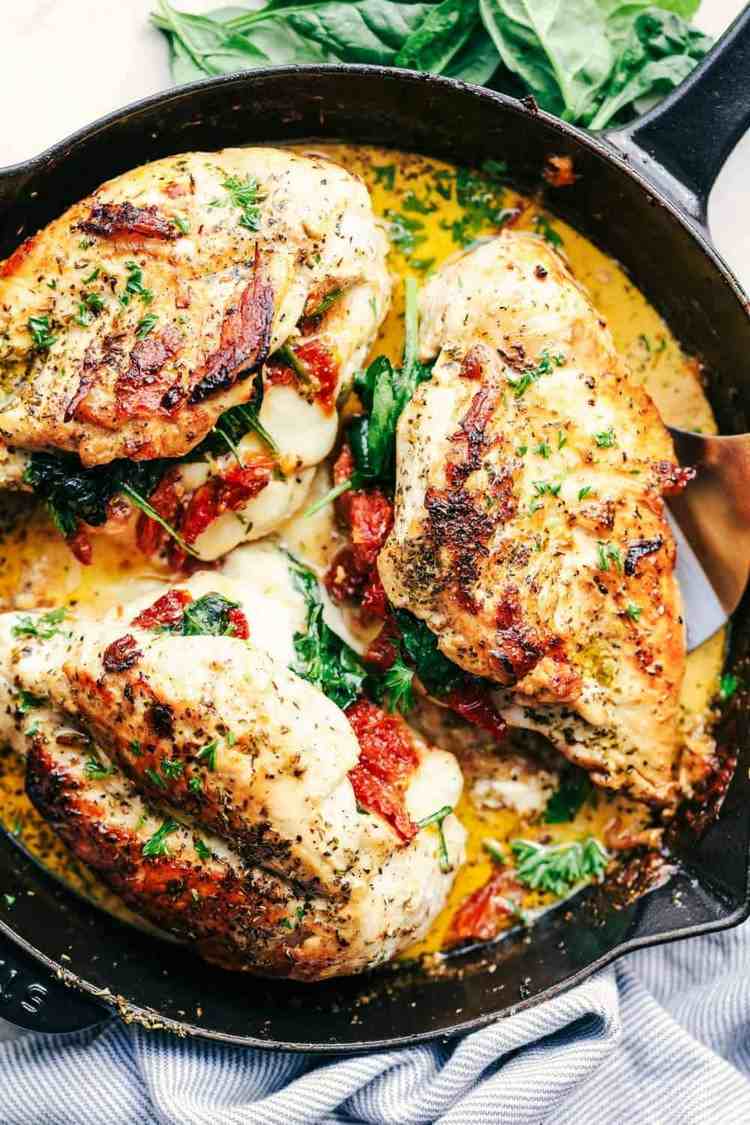 mozzarella kyckling i basilika gräddsås recept snabb middag