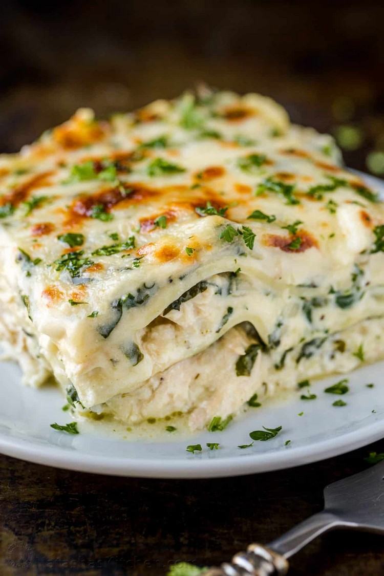 Lasagne recept med grädde mozzarella kyckling i basilika gräddsås