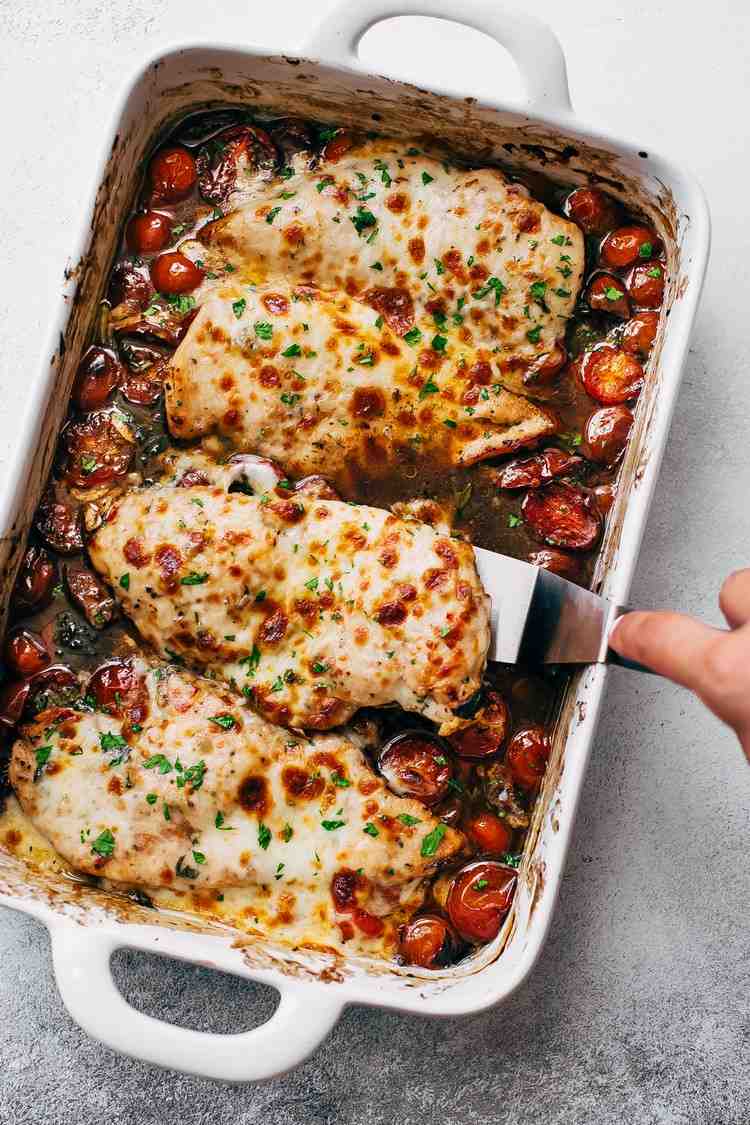 mozzarella kyckling i basilika gräddsås hälsosamma recept till middag