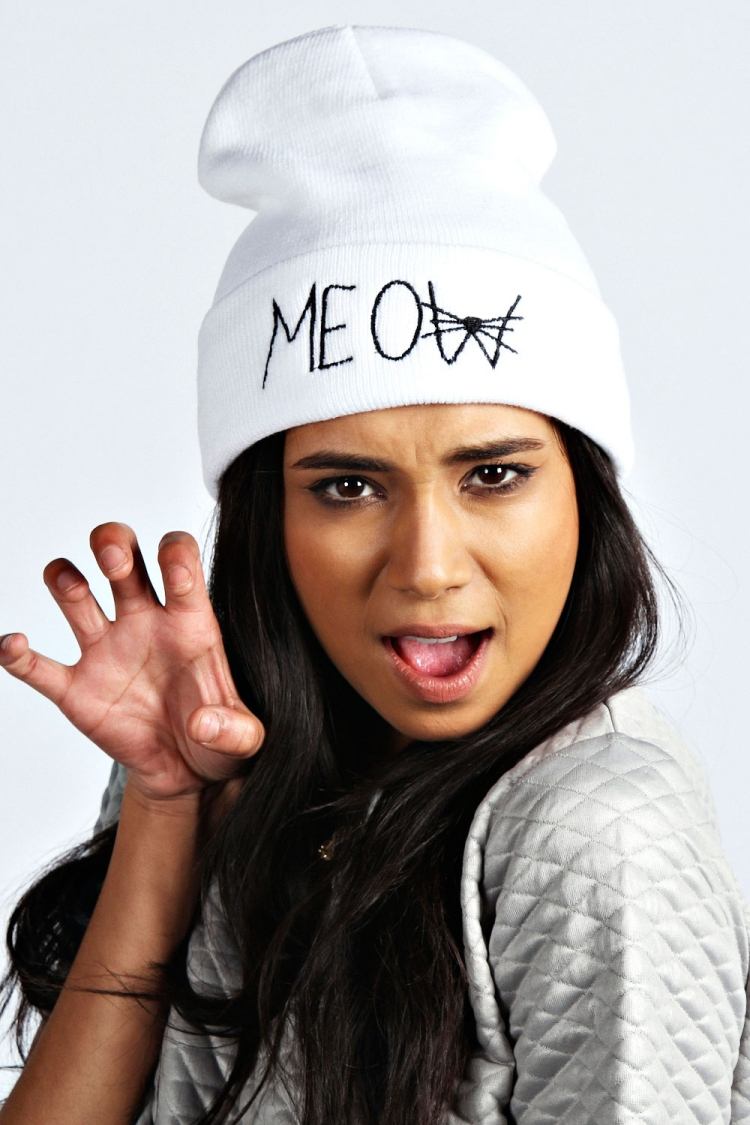 Spice up your hat-ideas-white-meow-font-embroider
