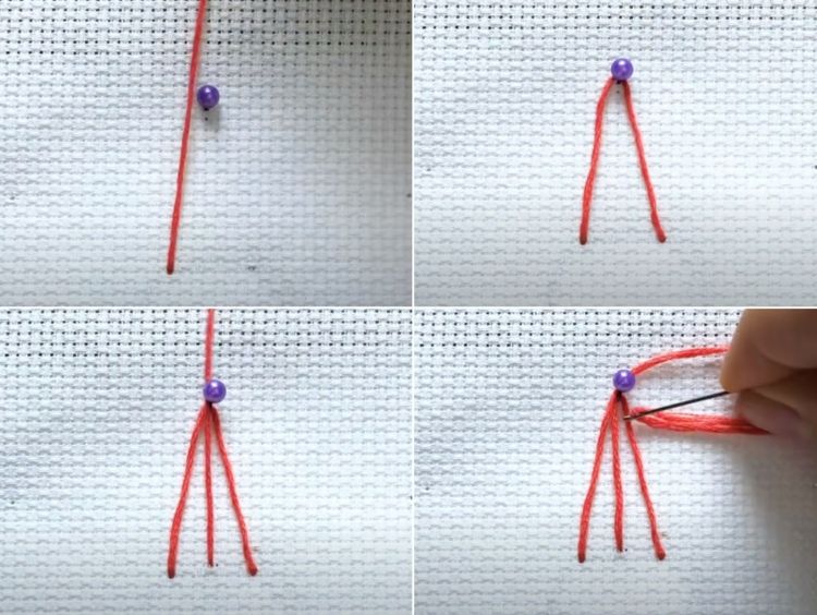Enkel idé för broderade kronblad med en nål