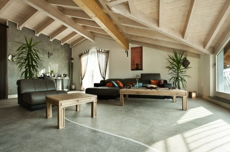 feng-shui-vardagsrum-möbler-trä-tak-soffa-stora-svart-trä-bord-fönster