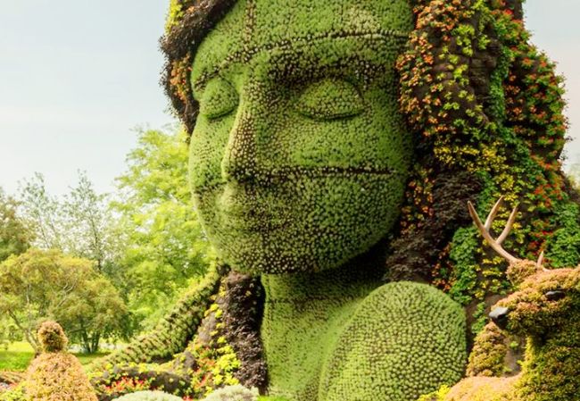 Botanisk trädgårdsdesign-Montreal 2013-skulpturutställning