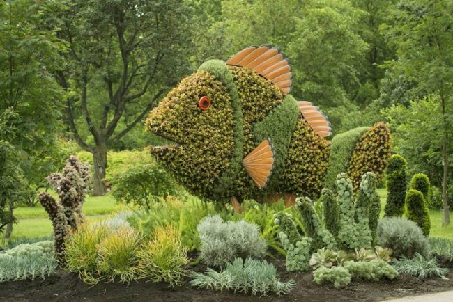 Art Garden Sculptures Giant Big Fish Montreal trädgård