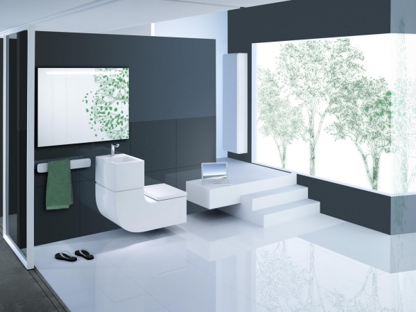 w + w Roca handfat toalett hybrid hållbart badrum