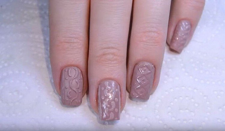 Nageldesign för vinterstickade naglar-stickade mönster-naglar
