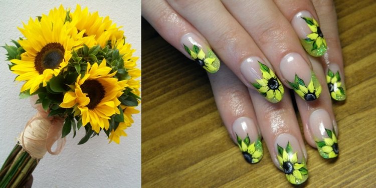nageldesign-gul-solros-sol-gul-konst-manikyr-nagelkonst