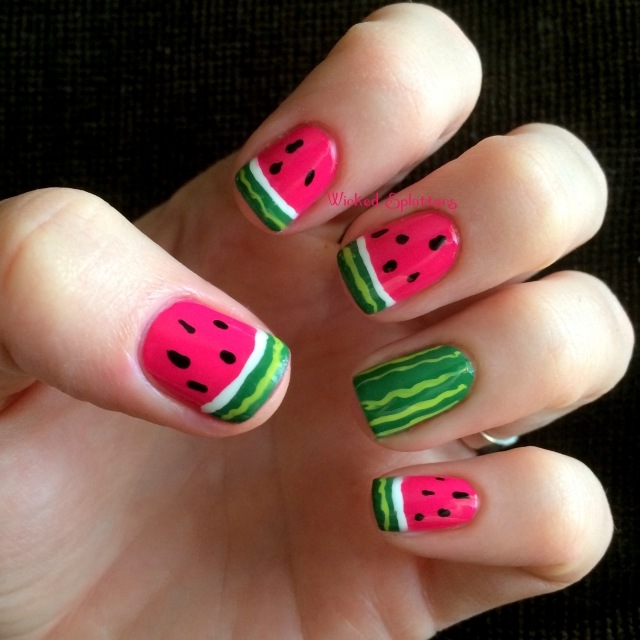 nageldesign-motiv-sommar-vattenmelon