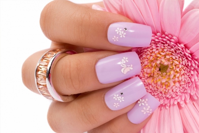 sommar nageldesigner lila-färg-blomma-klistermärken