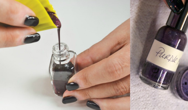 Gör-din-egen-nagellack-instruktioner-mörk-lila-modern-lätt-gjord