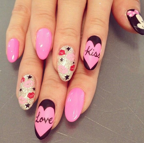 Nagelkonst-design-kärlek-design-rosa-naglar-stilett