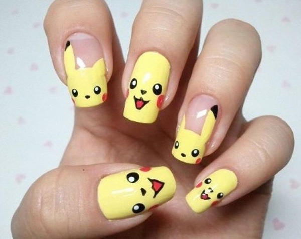Nail Art-Design-Pokemon-Nails-Design-Pikachu
