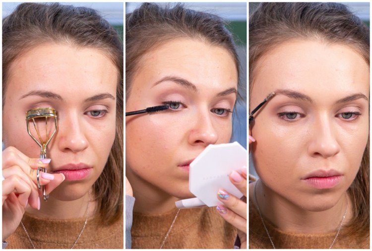 Naturliga brudsminkningsinstruktioner Ta ögonfransarna och ögonbrynen i form