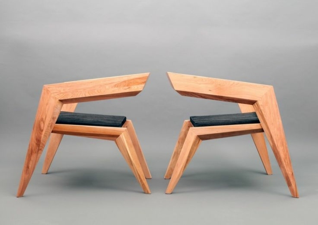 Massivt trä minimalistiska möbler körsbärskläder grå