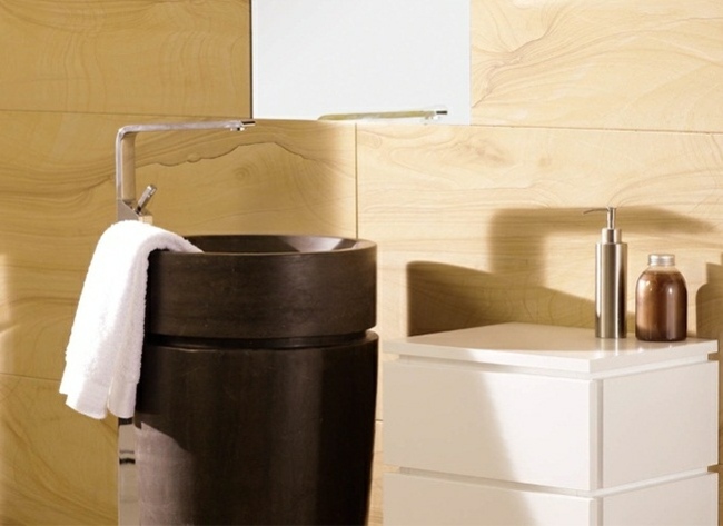 Väggplattor badrum modern beige handfat