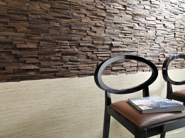 Natursten mosaik snygg väggdesign