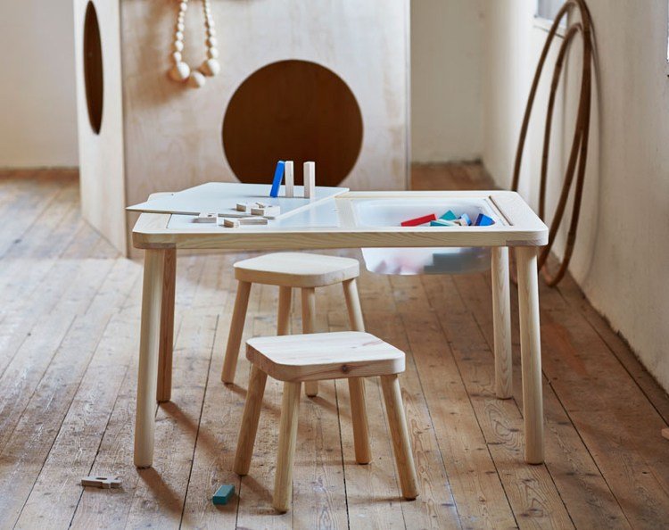 ikea-barn-möbler-trä-ny-samling-barnbord-funktionell-pall