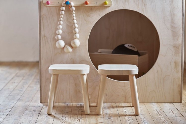 Ikea barnmöbler trä-ny-samling-förvaring-pall-lekstuga
