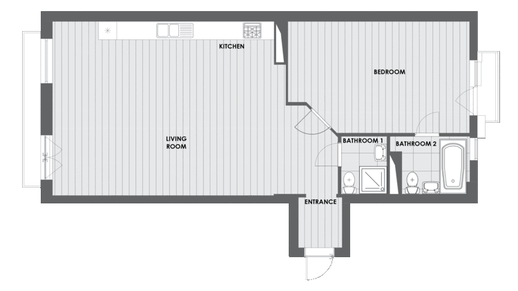 2-rums lägenhet 80 kvadratmeter planlösning