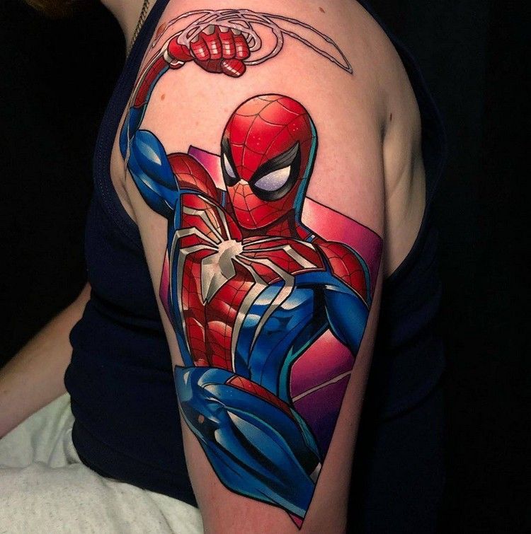 Spiderman Tattoo Design New School Tattoo Images