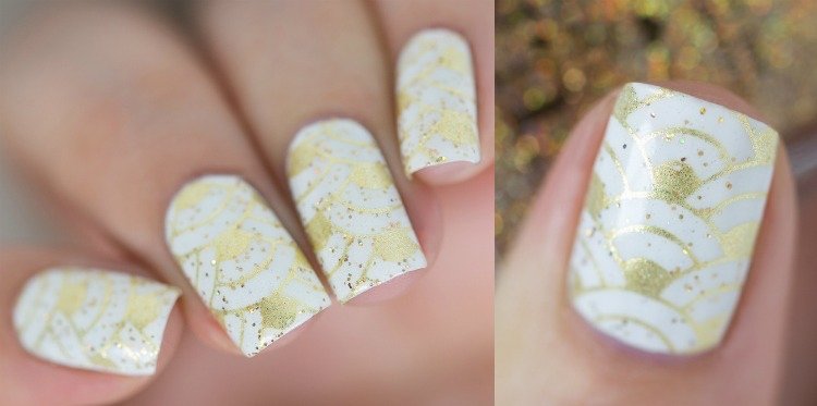 naglar-vitt-guld-trend-mosaik-fiskskalmönster