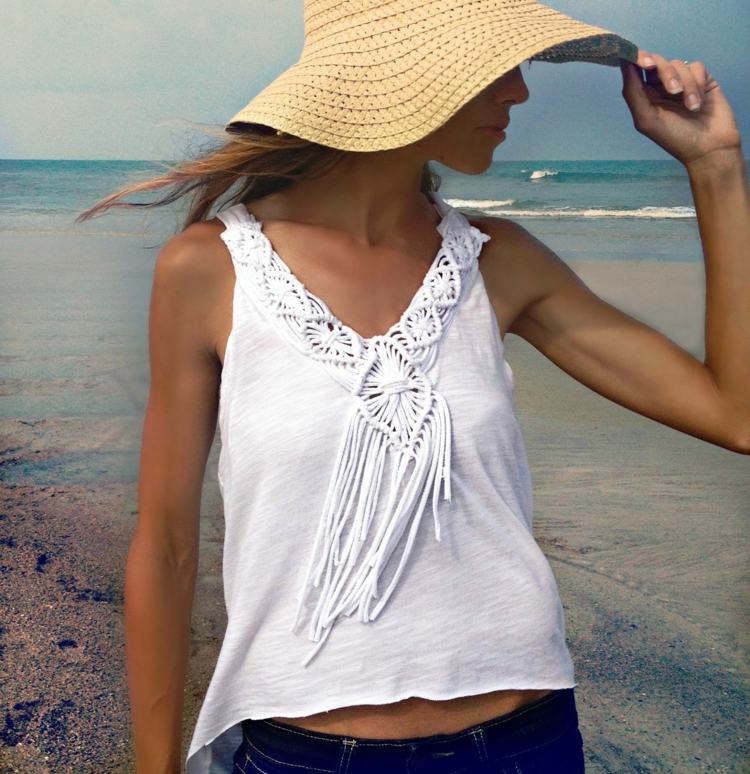Sy nybörjar topp Macrame Applique