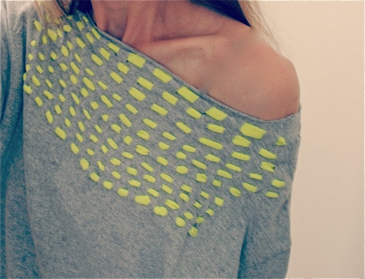 Sy-Nybörjare-Blus-Neon-Schnurr-Refashion