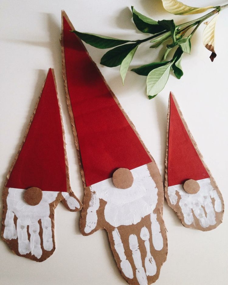 nicholas tinker barn kartong handavtryck finger målar jul hantverk idéer