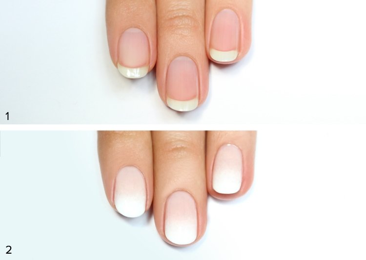 Nakna naglar med vit toning