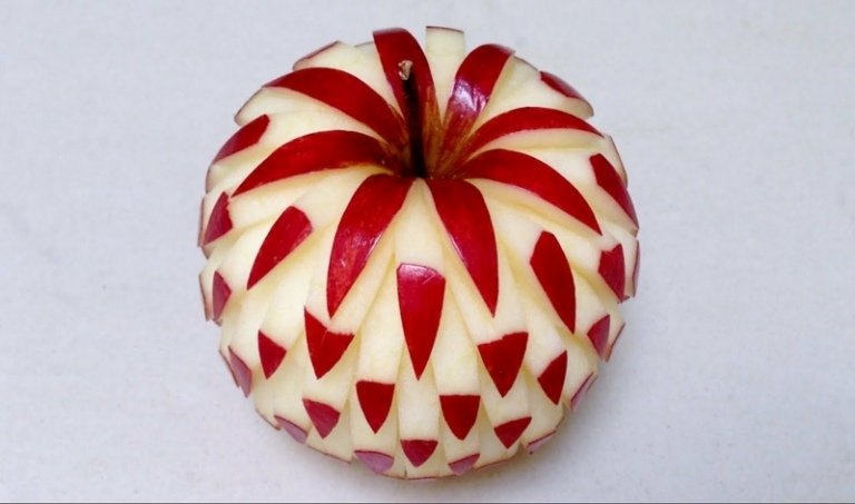 frukt carving äpple design tinker dekoration måltid
