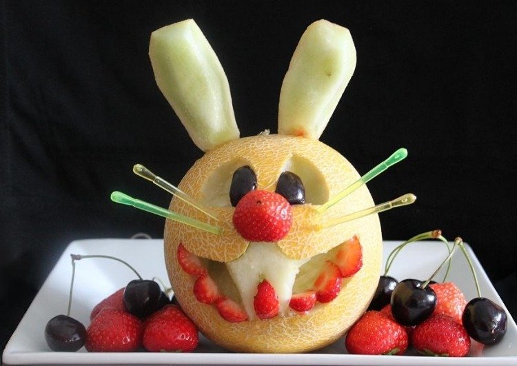 Carving frukt-nybörjare-idé-barn-socker-melon-kanin