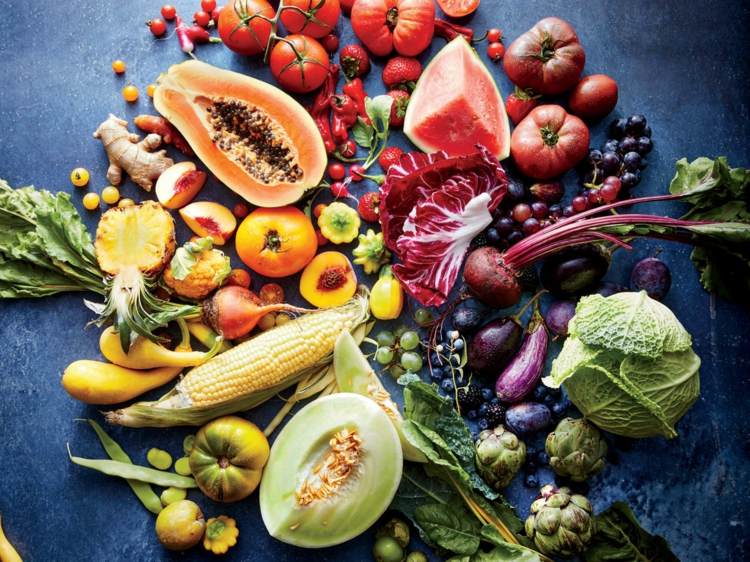 frukt och grönsaker efter färg sekundära växtföreningar pigment