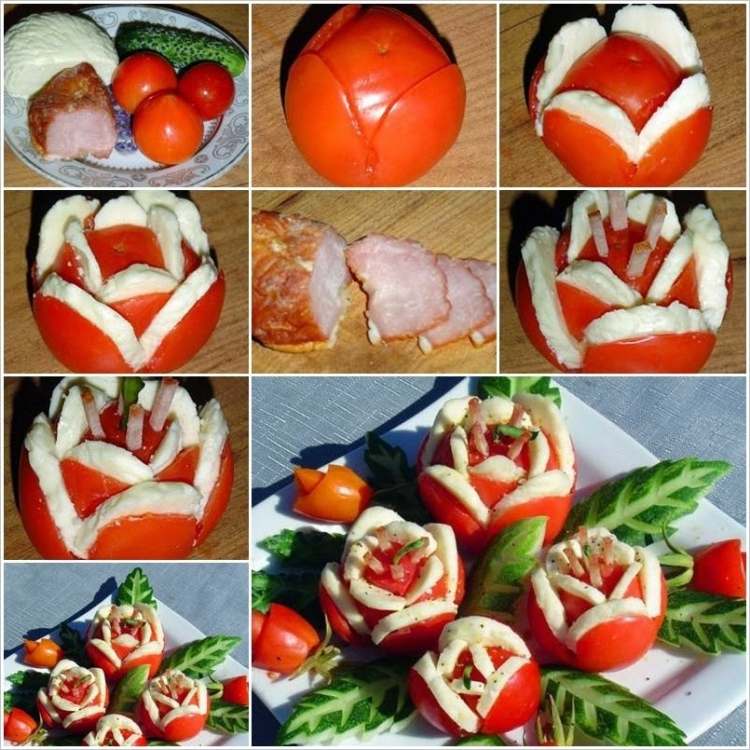 grönsaksnideri-instruktioner-tomat-ros-mozarella-skinka-sallad