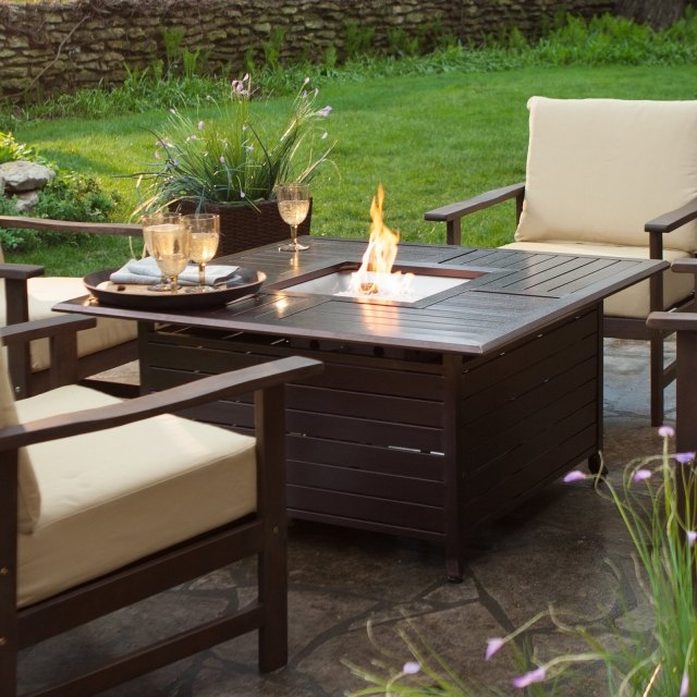 Trädgårdsmöbler-trä soffbord-bord öppen spis öppen-öppen