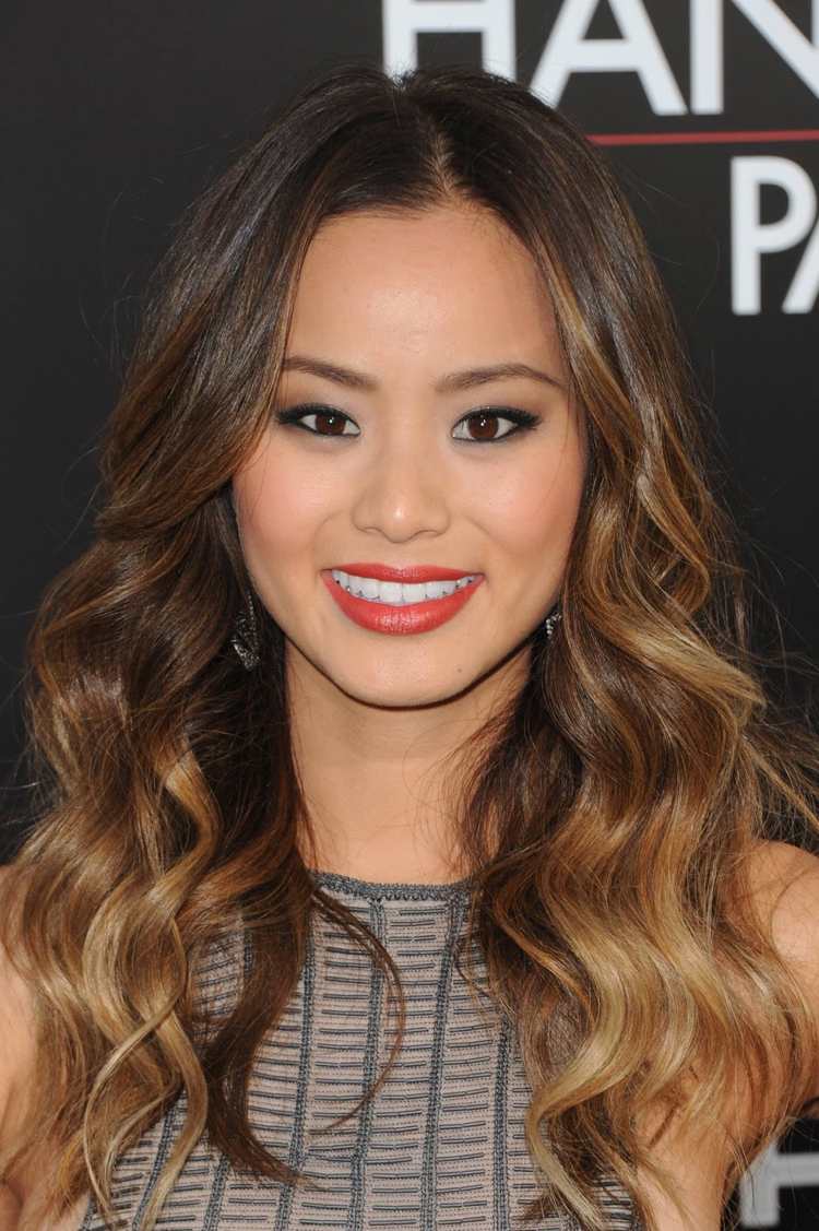 Olive Skin Balayage Chocolate Orange Lips