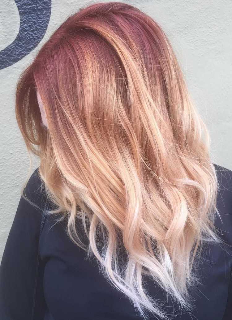 ombre-blond-rosa-röd-hår-färg-sommar-hår-färg
