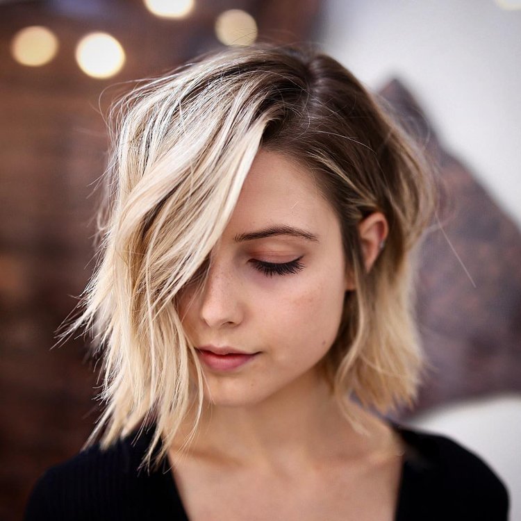 Ombre Bob-hårstil-kort-blond-naturlig