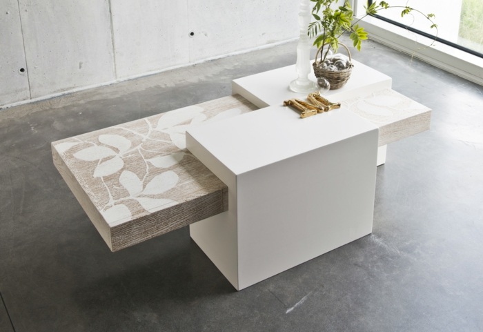 bordsoffa ombre kollektion vit blommotiv design