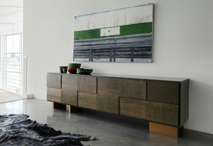 italiensk möbelsamling skänk mörkbrunt trä vardagsrum
