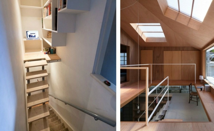trappor ledigt utrymme design kontor idé trätrappor moderna takfönster