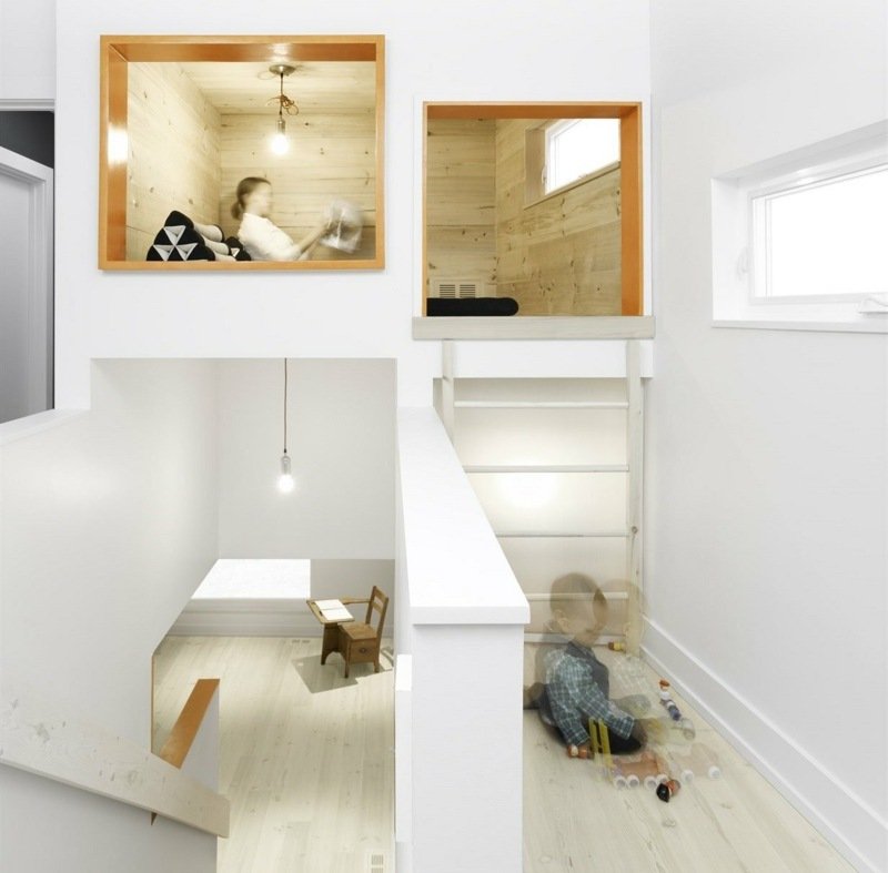 trappor ledigt utrymme design lekrum barn gömställ modern inredning träpanel