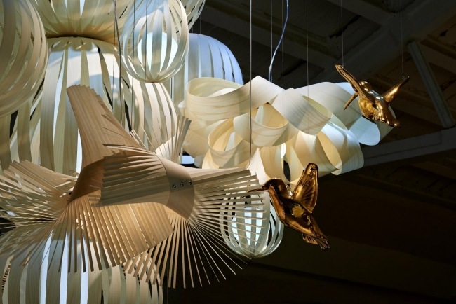 vögel guldkandelar design av lzf lampor