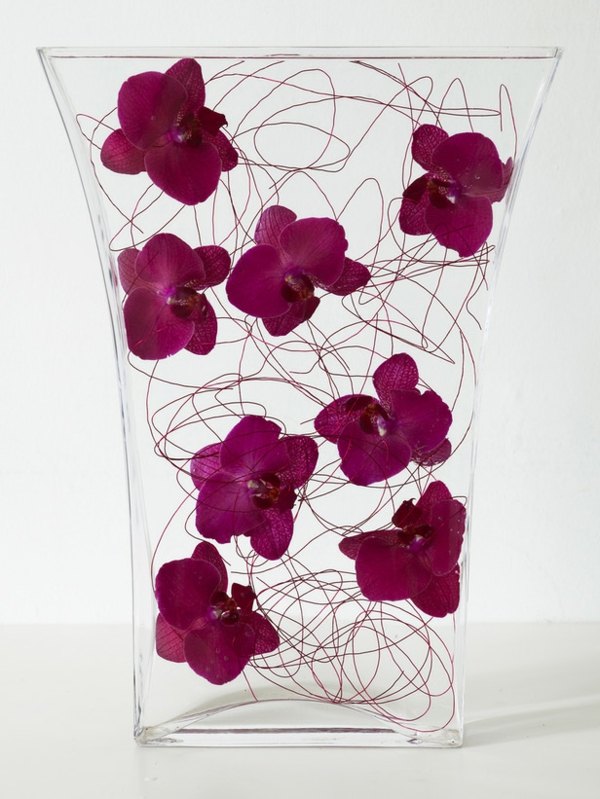 Orkidé dekoration idéer lila vas