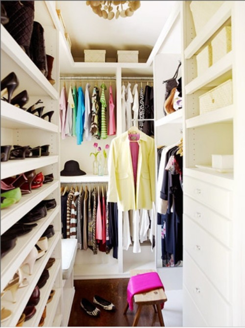 organisationssystem för walk in closet smalt utrymme