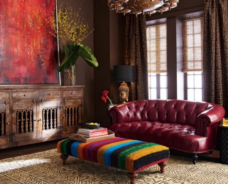 Orientalisk deco Chesterfield soffpall